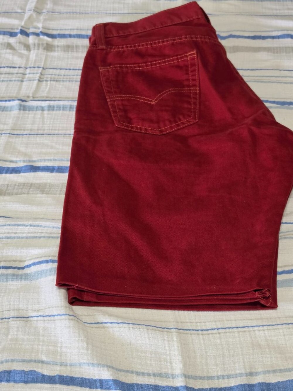 Custom Cut Levi’s 514 Red Denim Shorts – W30 - Picture 5 of 10